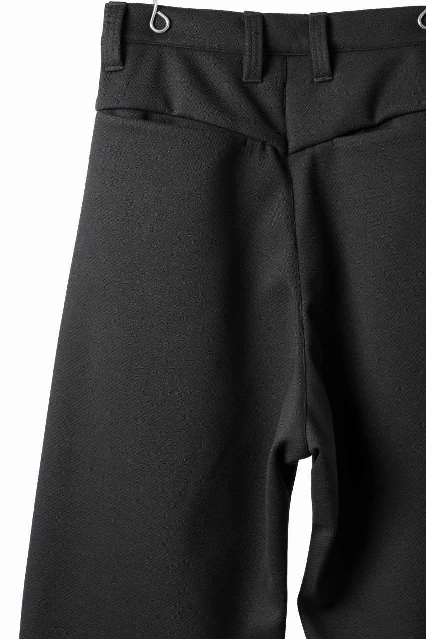 A.F ARTEFACT TUCK WIDE TROUSERS / KNITTED WOOLY TWILL (BLACK) - Image 28