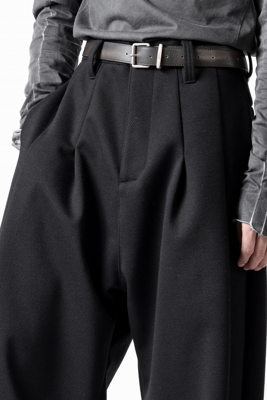 A.F ARTEFACT TUCK WIDE TROUSERS / KNITTED WOOLY TWILL (BLACK) - Image 37