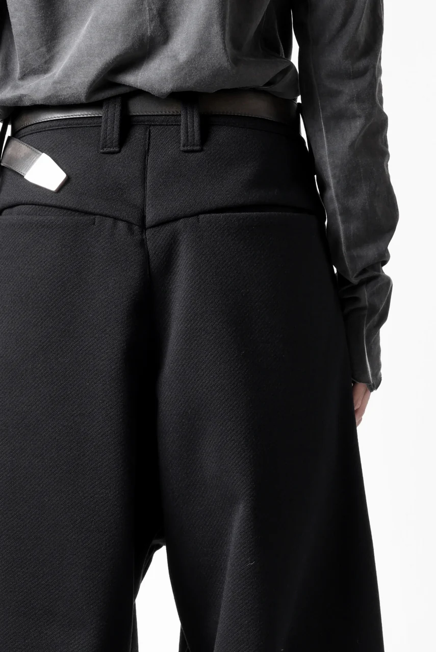 A.F ARTEFACT TUCK WIDE TROUSERS / KNITTED WOOLY TWILL (BLACK) - Image 39