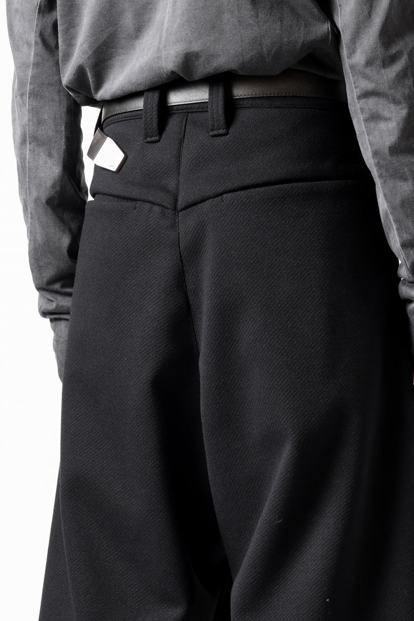 A.F ARTEFACT TUCK WIDE TROUSERS / KNITTED WOOLY TWILL (BLACK) - Image 42