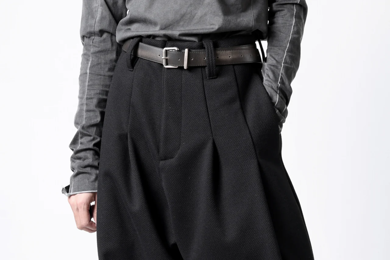 A.F ARTEFACT TUCK WIDE TROUSERS / KNITTED WOOLY TWILL (BLACK) - Image 43