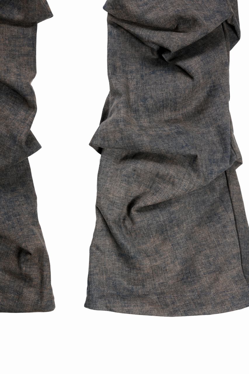 A.F ARTEFACT TUCKED DRAPE PANTS / BLENDED SHADES DENIM (D.VERDIGRIS) - Image 7