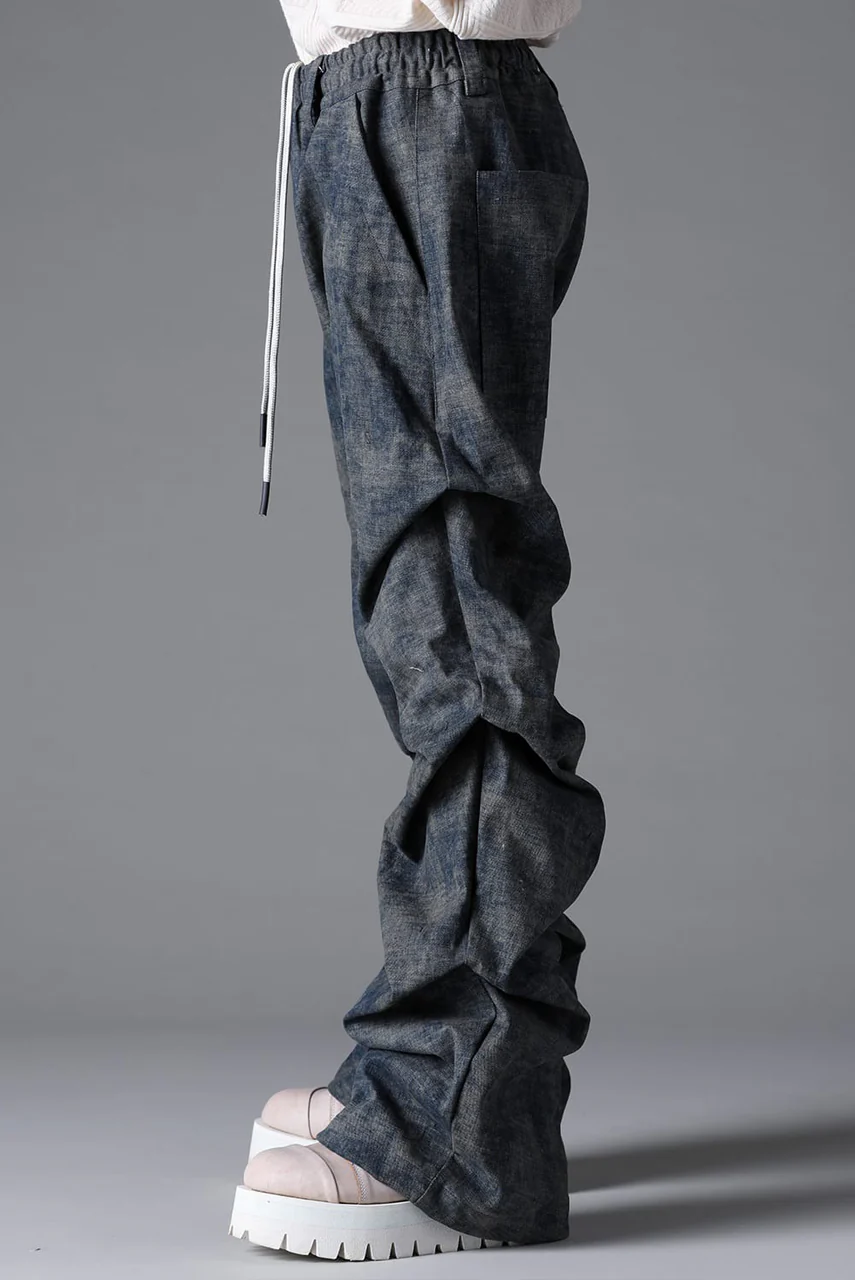 A.F ARTEFACT TUCKED DRAPE PANTS / BLENDED SHADES DENIM (STEEL BLUE) - Image 11