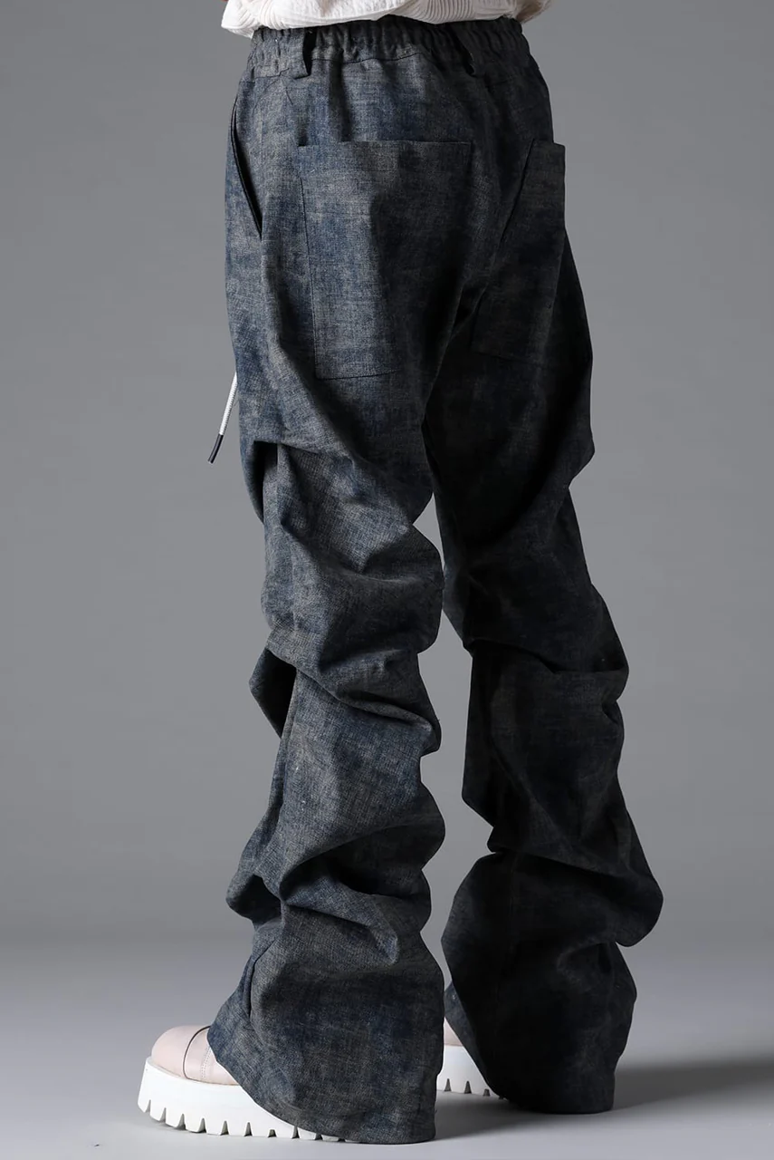 A.F ARTEFACT TUCKED DRAPE PANTS / BLENDED SHADES DENIM (STEEL BLUE) - Image 12