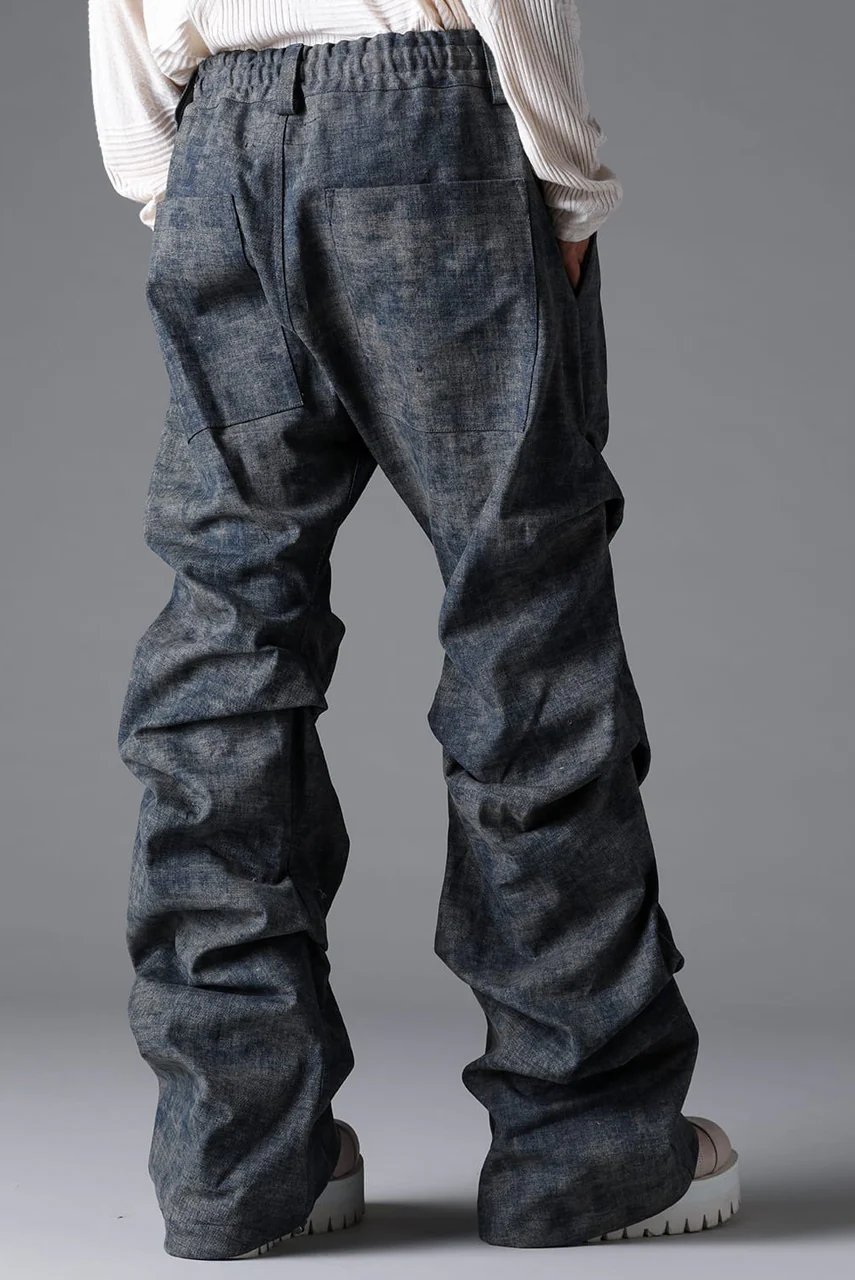 A.F ARTEFACT TUCKED DRAPE PANTS / BLENDED SHADES DENIM (STEEL BLUE) - Image 13