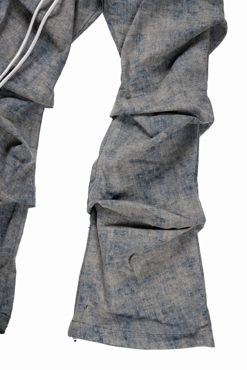 A.F ARTEFACT TUCKED DRAPE PANTS / BLENDED SHADES DENIM (STEEL BLUE) - Image 5