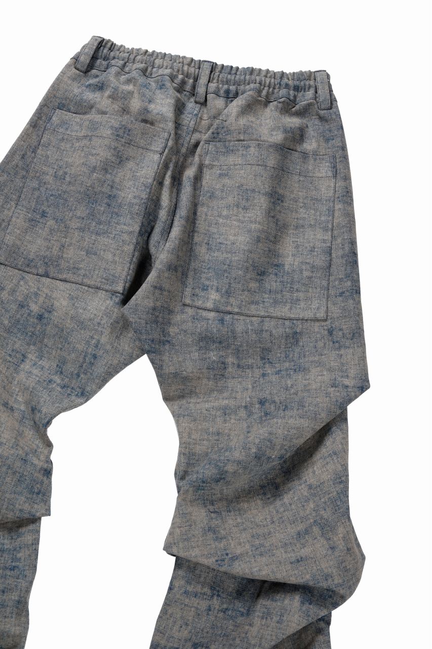 A.F ARTEFACT TUCKED DRAPE PANTS / BLENDED SHADES DENIM (STEEL BLUE) - Image 8