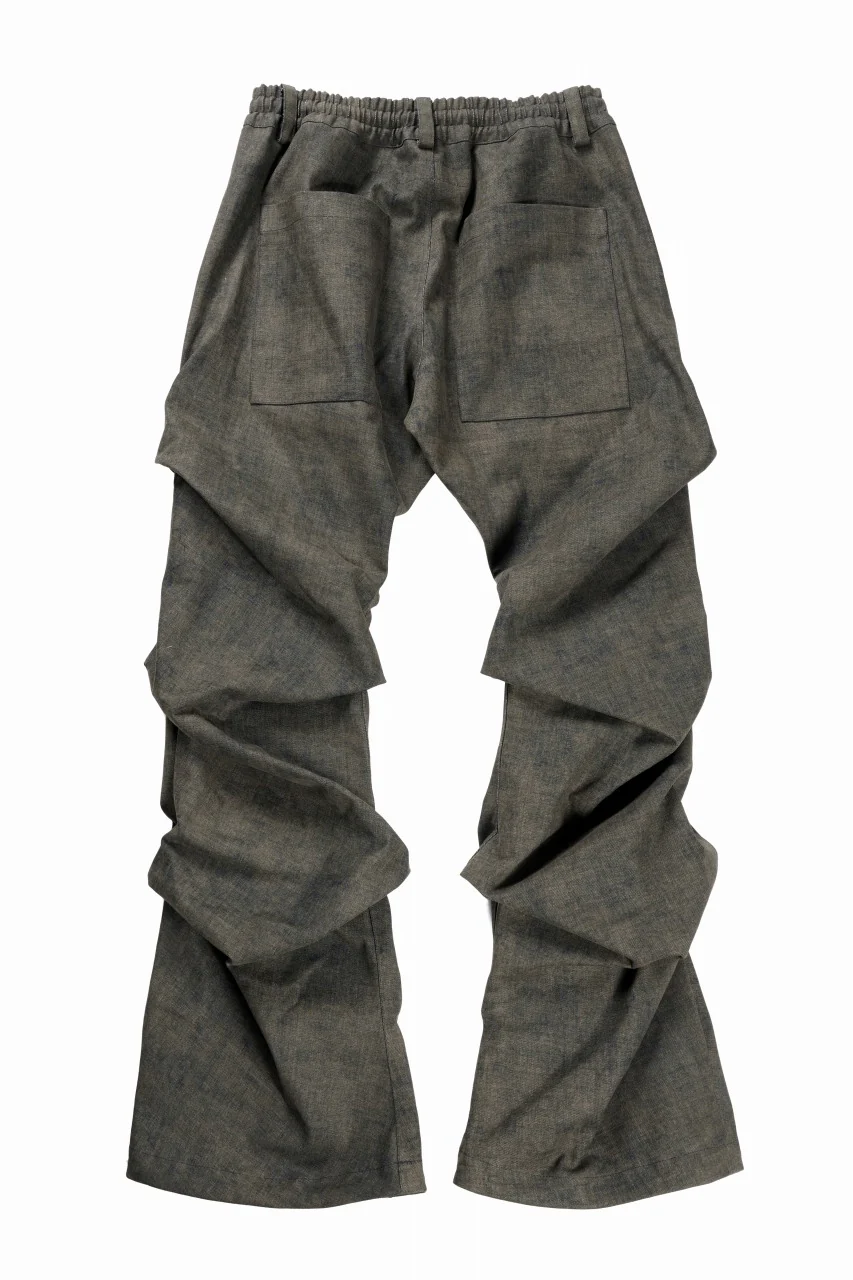 A.F ARTEFACT TUCKED DRAPE PANTS / BLENDED SHADES DENIM (YELLOW) - Image 13