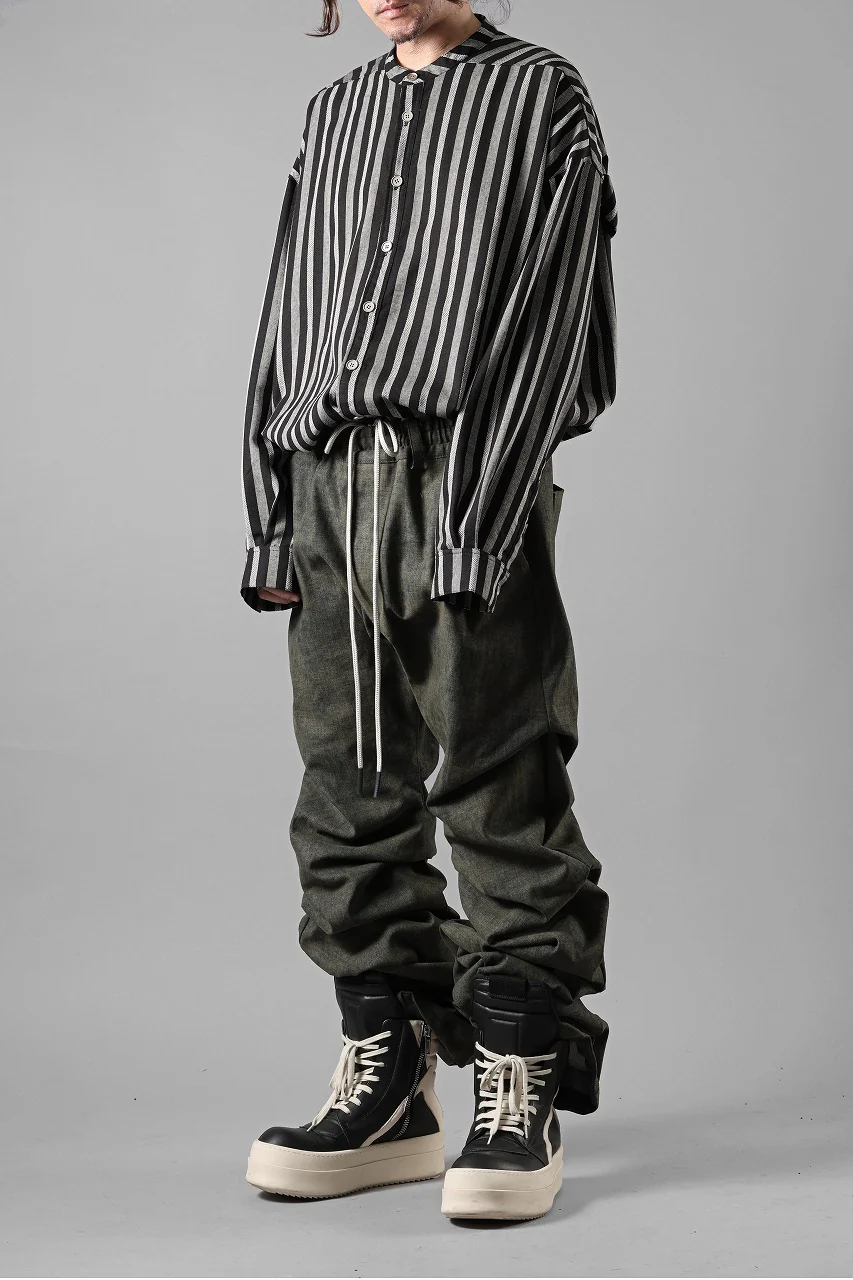 A.F ARTEFACT TUCKED DRAPE PANTS / BLENDED SHADES DENIM (YELLOW) - Image 15