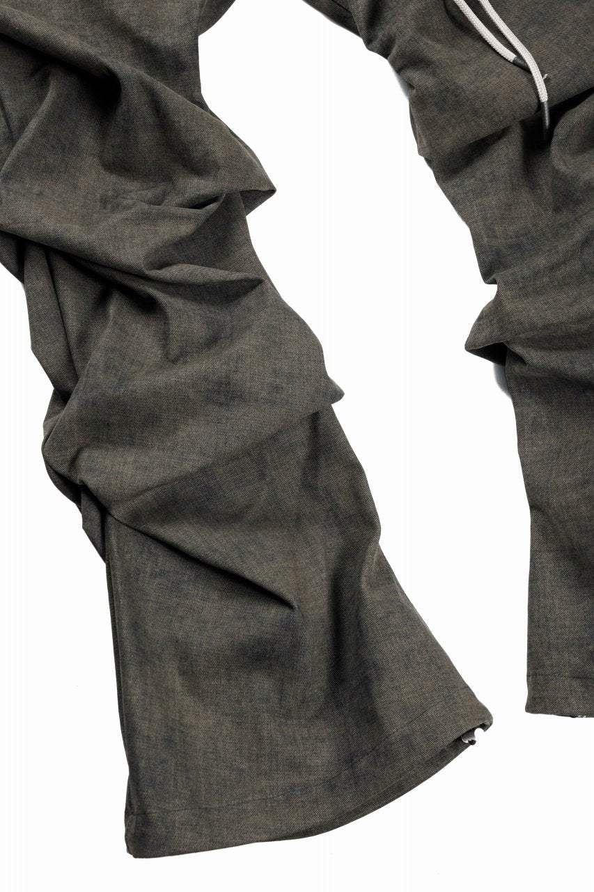 A.F ARTEFACT TUCKED DRAPE PANTS / BLENDED SHADES DENIM (YELLOW) - Image 8
