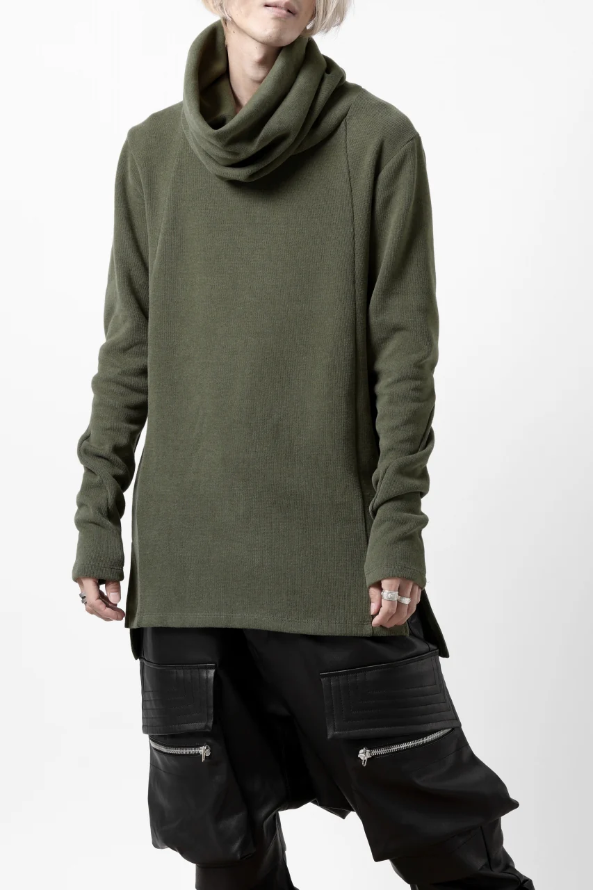 A.F ARTEFACT TURTLE NECK PULLOVER / COPE KNIT JERSEY (KHAKI) - Image 2