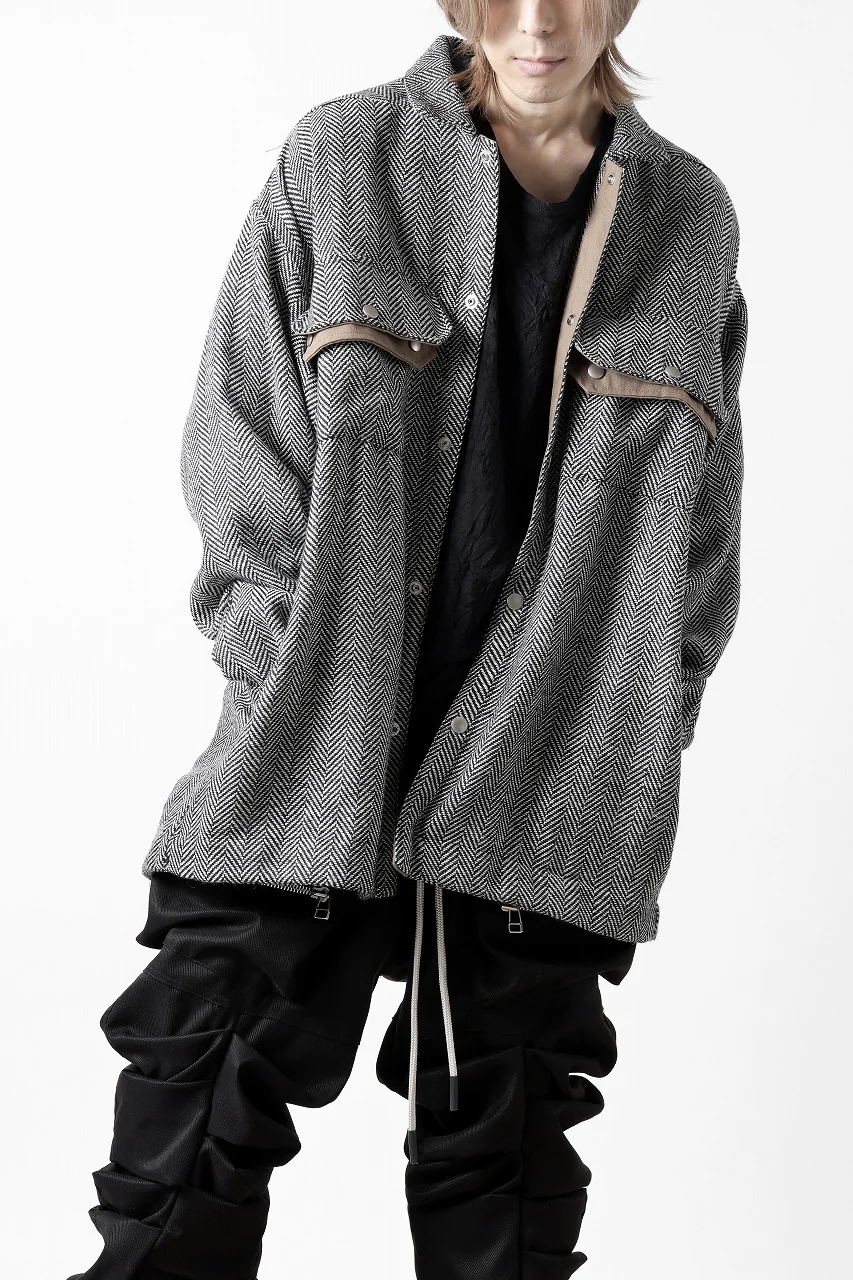 A.F ARTEFACT TWEED COVERALL SHIRT (BLACK x WHITE) - Image 14