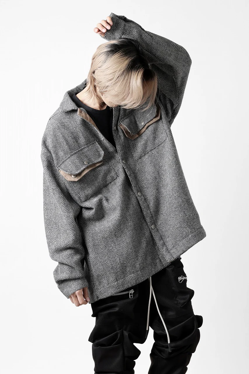 A.F ARTEFACT TWEED COVERALL SHIRT (BLACK x WHITE) - Image 15
