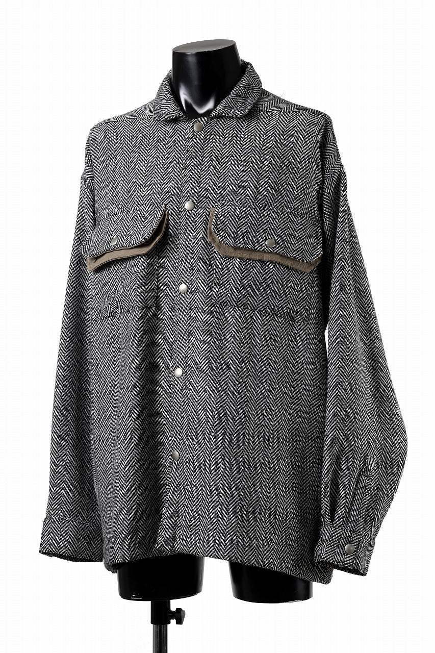 A.F ARTEFACT TWEED COVERALL SHIRT (BLACK x WHITE) - Image 16