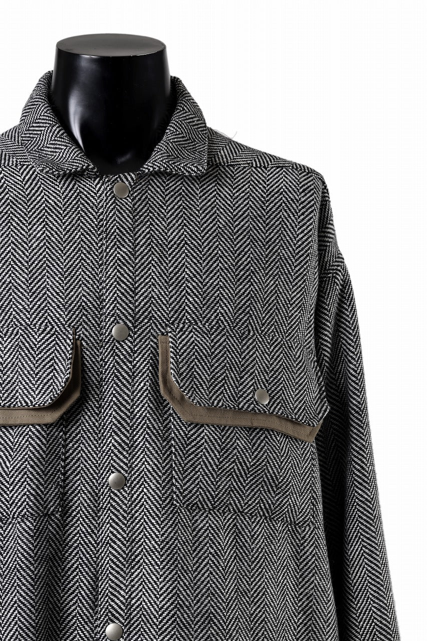 A.F ARTEFACT TWEED COVERALL SHIRT (BLACK x WHITE) - Image 19