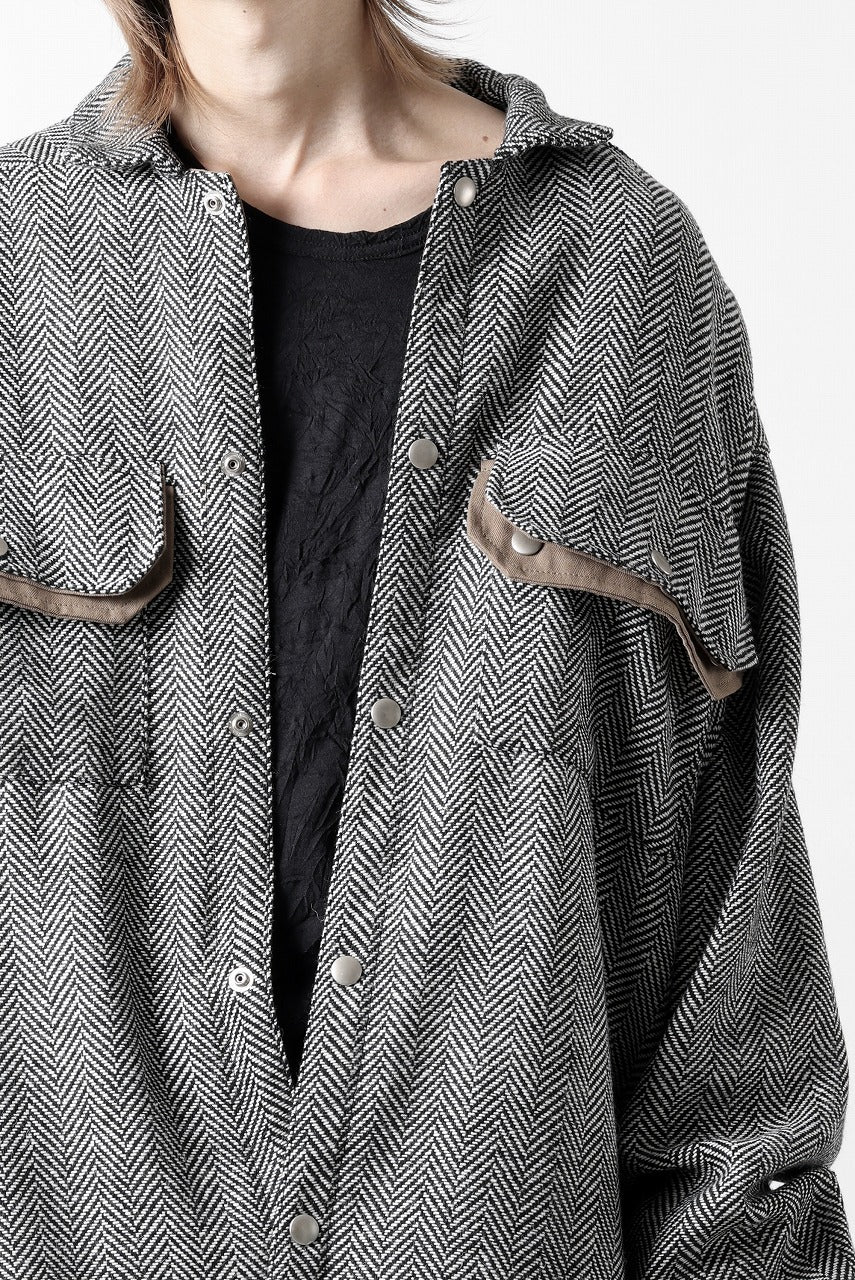 A.F ARTEFACT TWEED COVERALL SHIRT (BLACK x WHITE) - Image 35