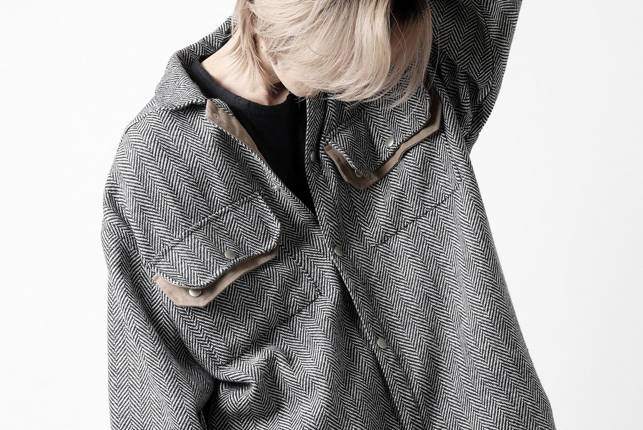 A.F ARTEFACT TWEED COVERALL SHIRT (BLACK x WHITE) - Image 39