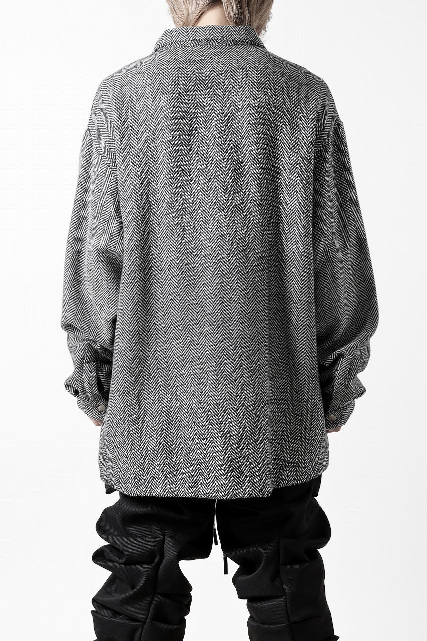A.F ARTEFACT TWEED COVERALL SHIRT (BLACK x WHITE) - Image 4