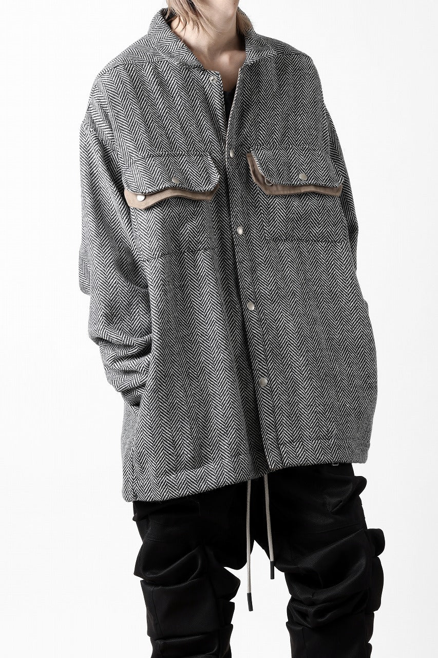 A.F ARTEFACT TWEED COVERALL SHIRT (BLACK x WHITE) - Image 5