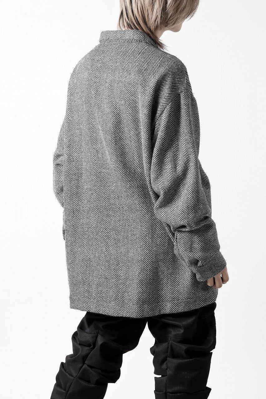 A.F ARTEFACT TWEED COVERALL SHIRT (BLACK x WHITE) - Image 7