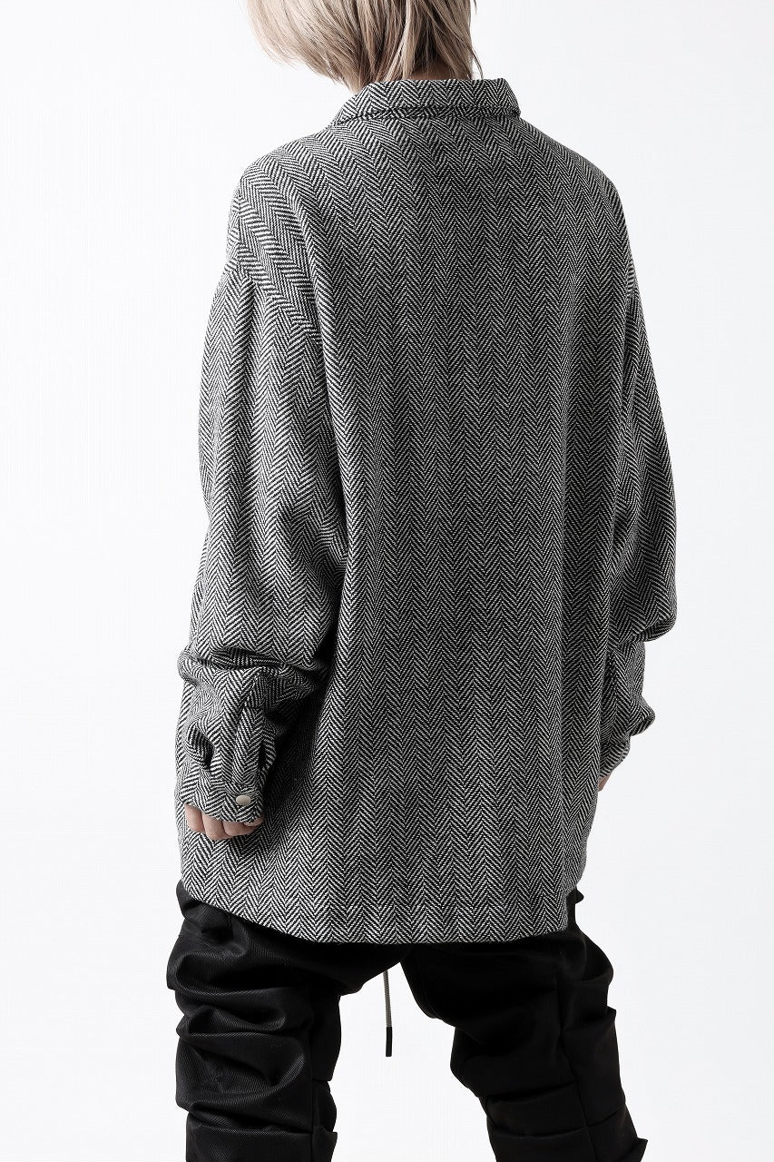 A.F ARTEFACT TWEED COVERALL SHIRT (BLACK x WHITE) - Image 9