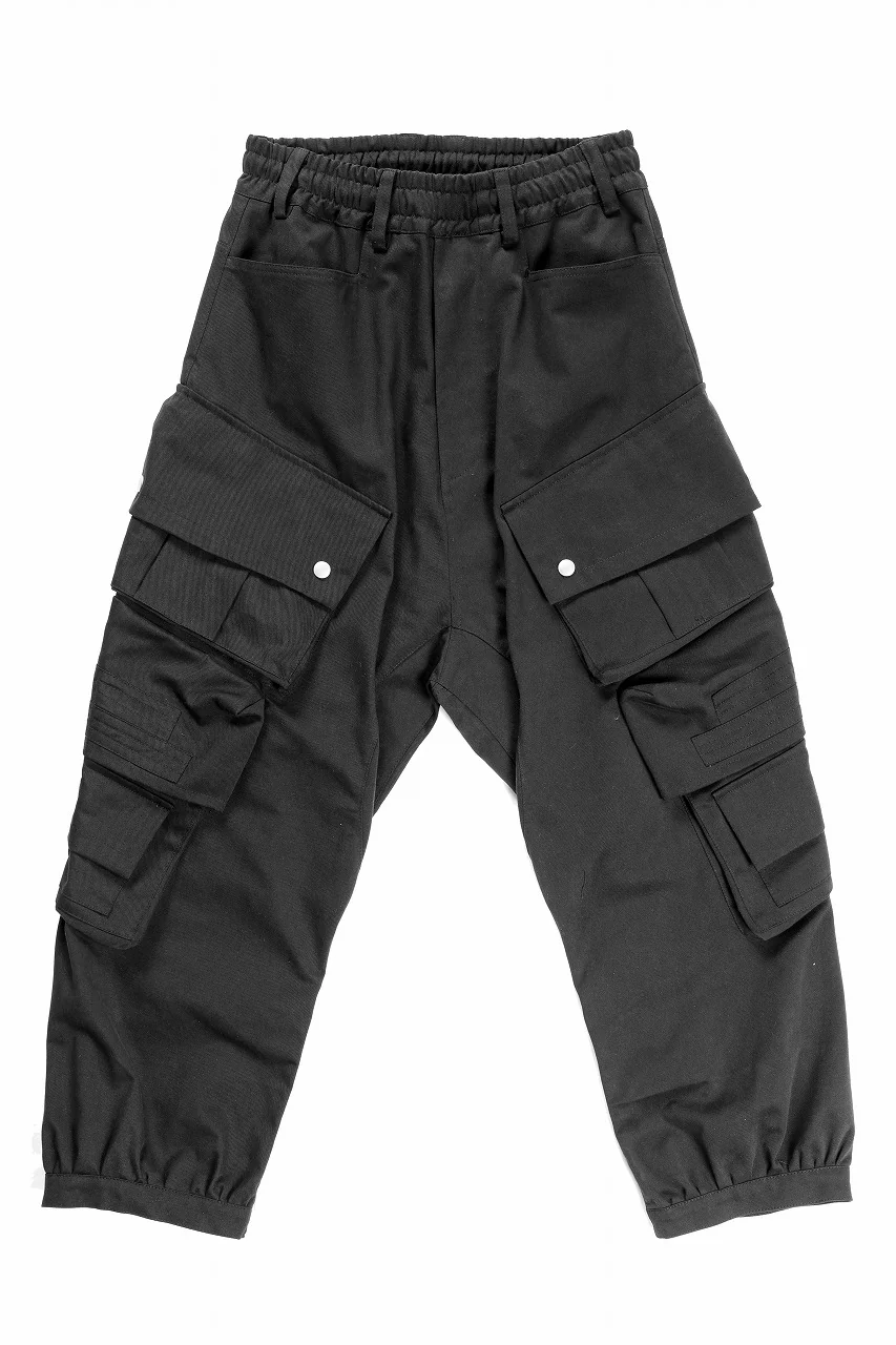A.F ARTEFACT TWILL DROPCROTCH CARGO PANTS (BLACK)
