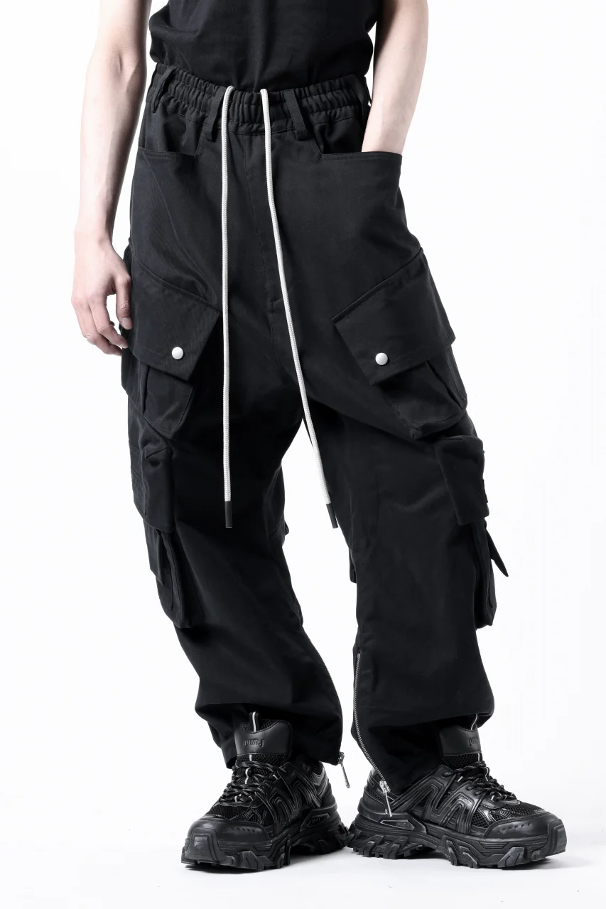 A.F ARTEFACT TWILL DROPCROTCH CARGO PANTS (BLACK) - Image 11