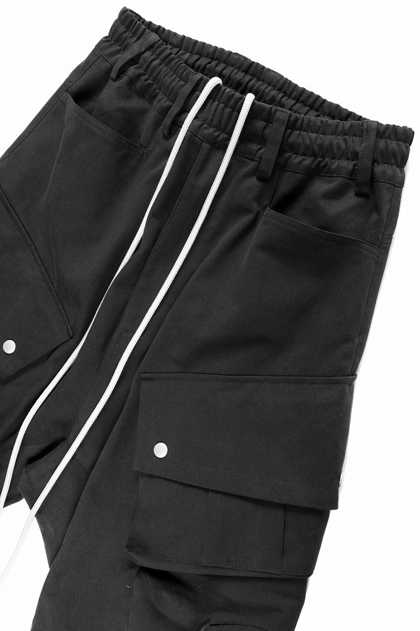 A.F ARTEFACT TWILL DROPCROTCH CARGO PANTS (BLACK) - Image 19
