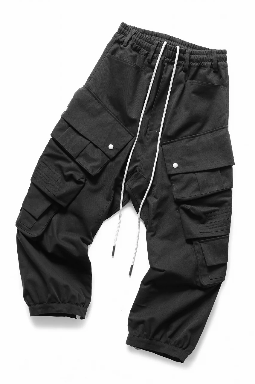 A.F ARTEFACT TWILL DROPCROTCH CARGO PANTS (BLACK) - Image 2