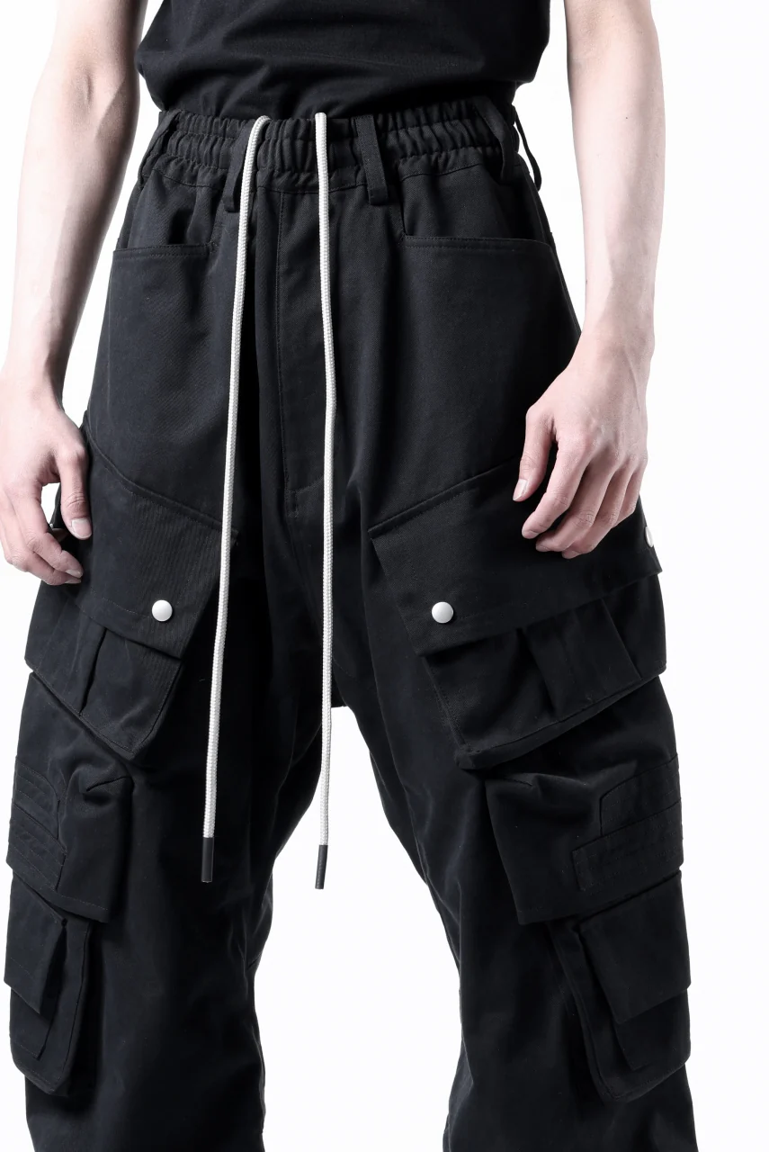 A.F ARTEFACT TWILL DROPCROTCH CARGO PANTS (BLACK) - Image 24