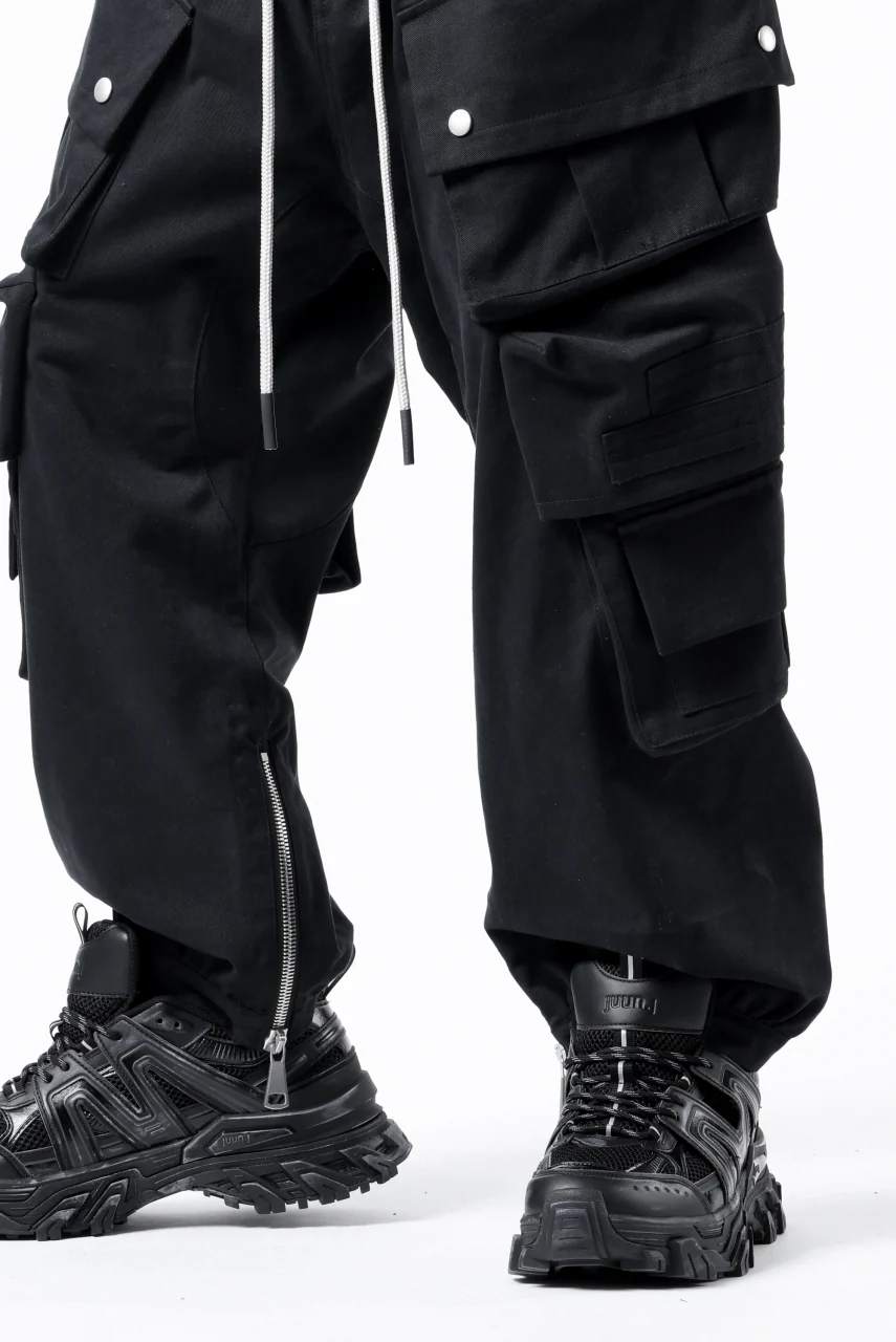 A.F ARTEFACT TWILL DROPCROTCH CARGO PANTS (BLACK) - Image 25