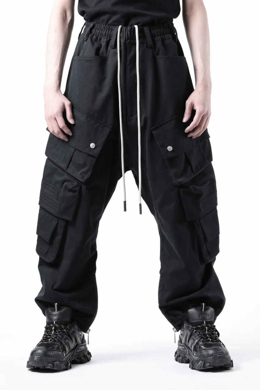 A.F ARTEFACT TWILL DROPCROTCH CARGO PANTS (BLACK) - Image 5