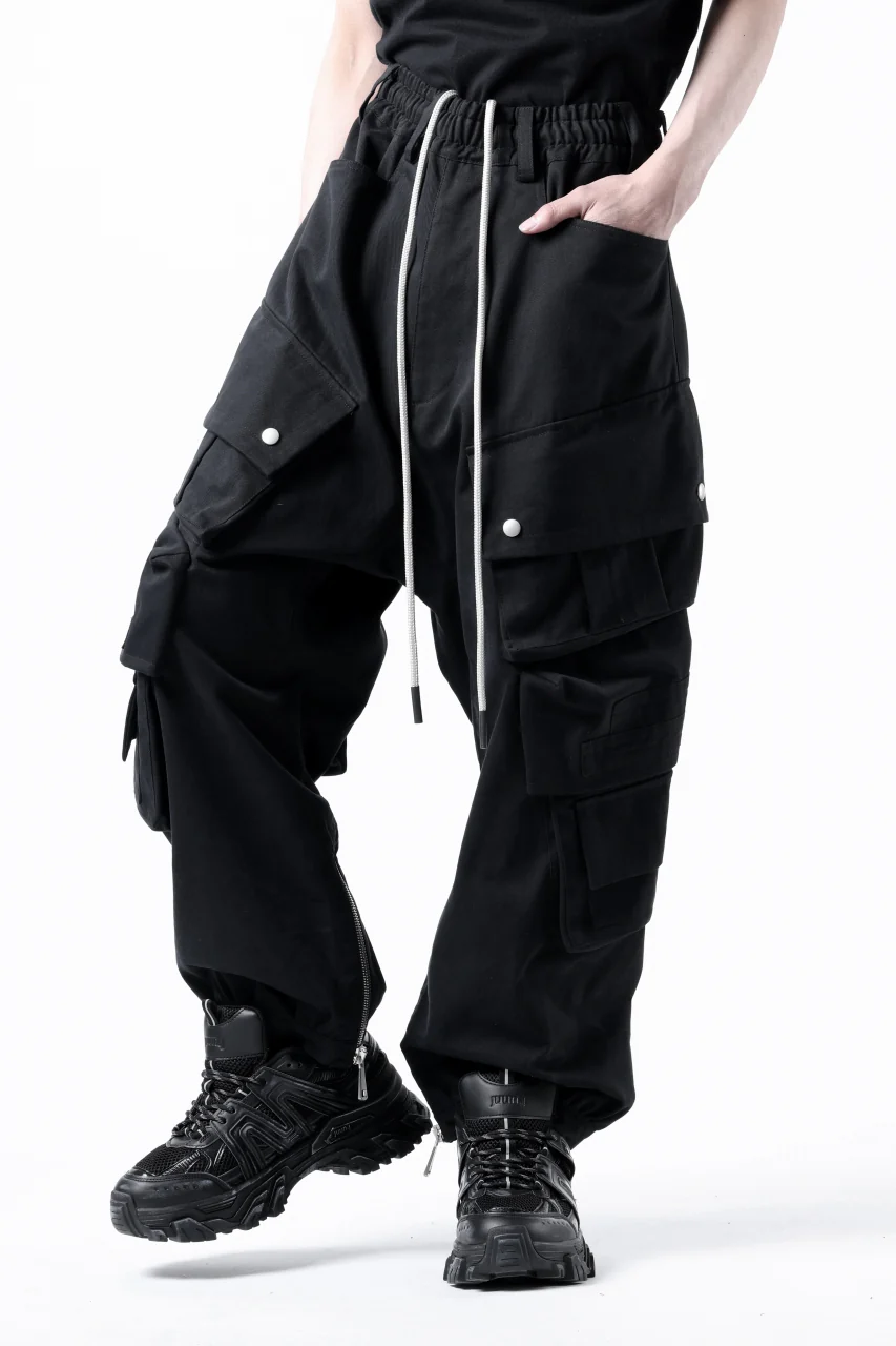 A.F ARTEFACT TWILL DROPCROTCH CARGO PANTS (BLACK) - Image 6