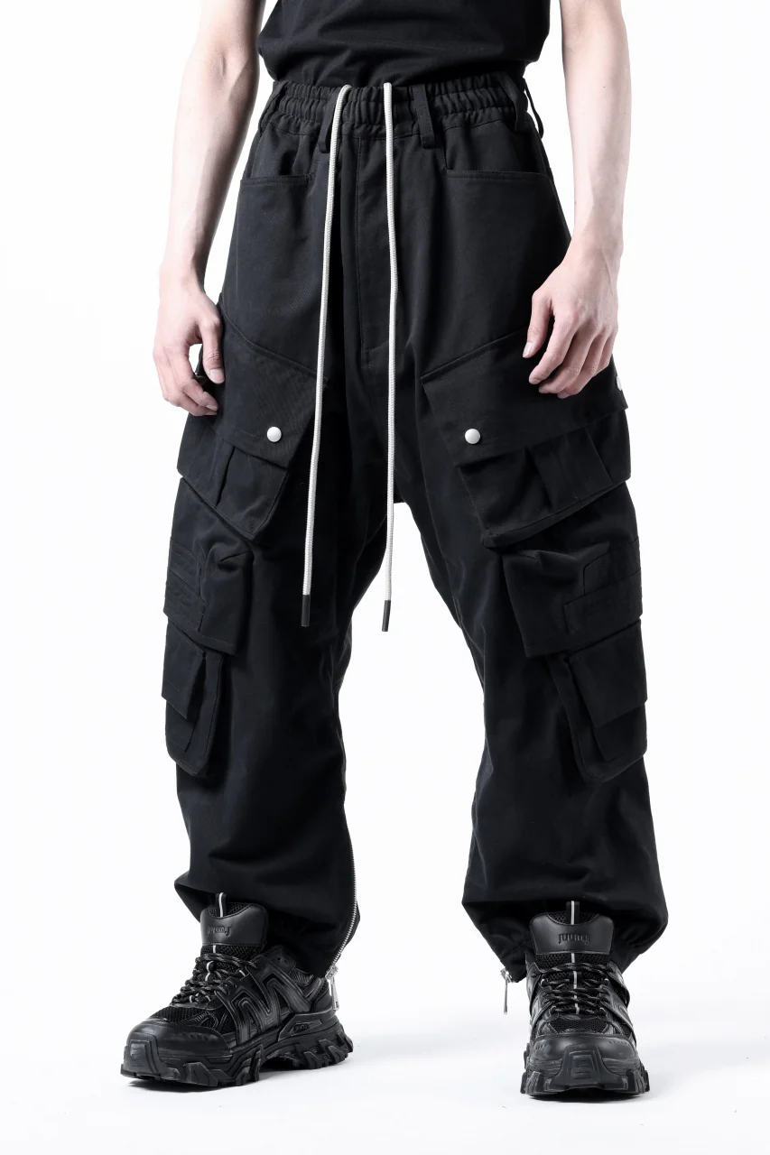 A.F ARTEFACT TWILL DROPCROTCH CARGO PANTS (BLACK) - Image 8