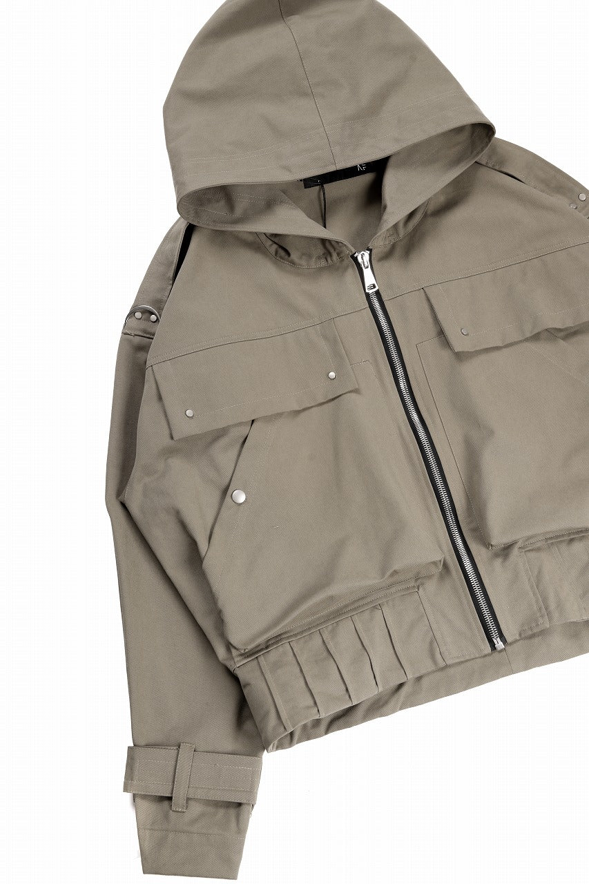 A.F ARTEFACT TWILL MILITARY HOODIE BLOUSON (KHAKI) - Image 10