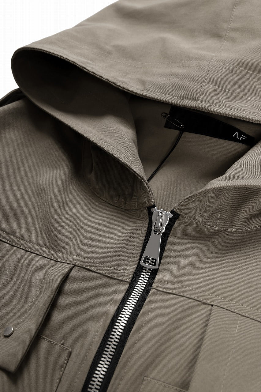 A.F ARTEFACT TWILL MILITARY HOODIE BLOUSON (KHAKI) - Image 12