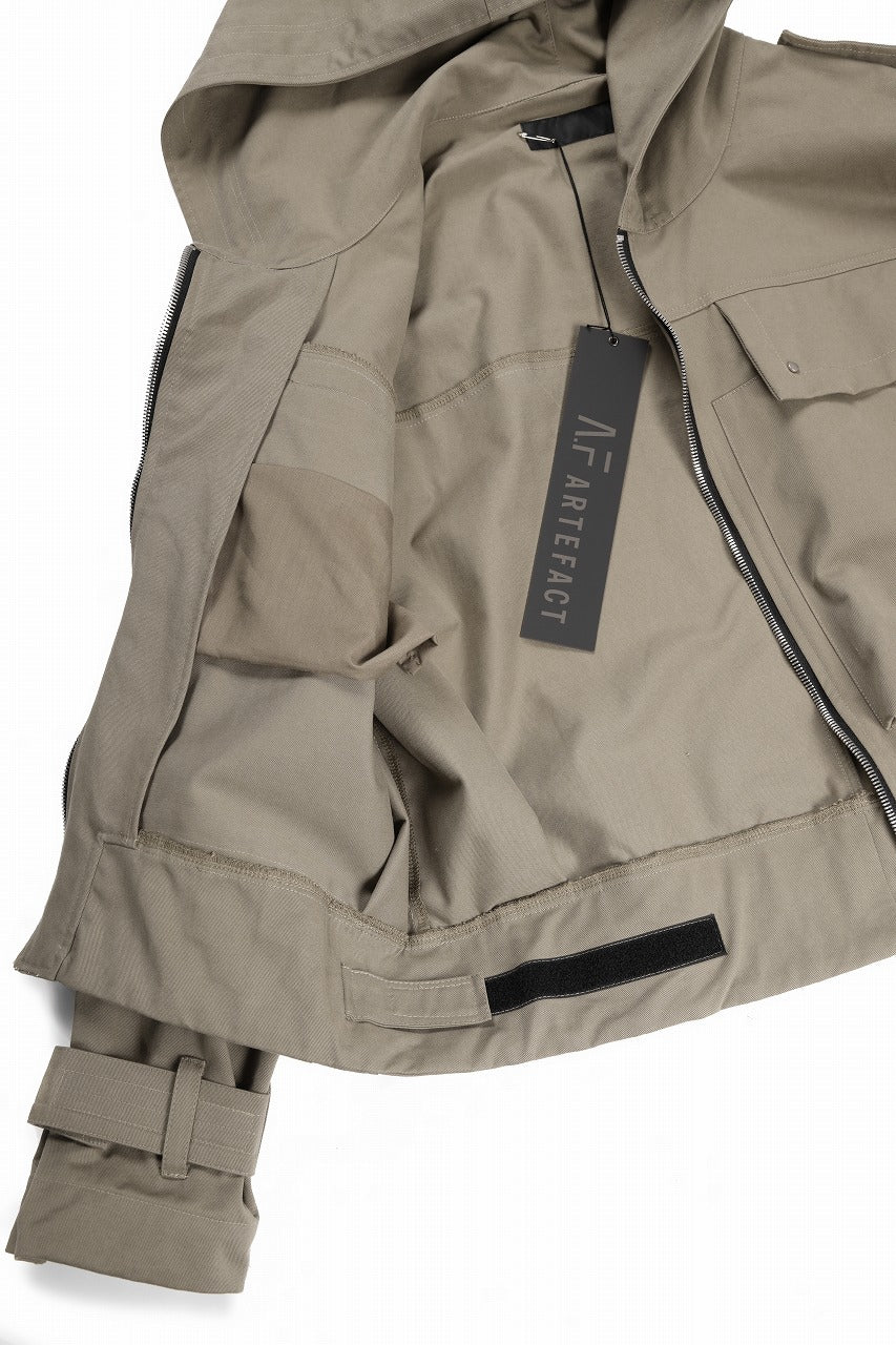A.F ARTEFACT TWILL MILITARY HOODIE BLOUSON (KHAKI) - Image 16