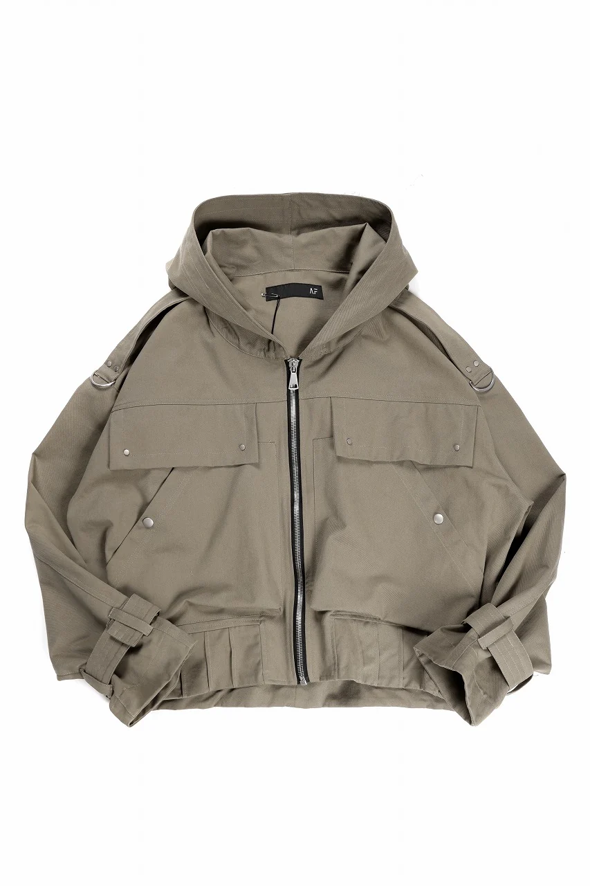 A.F ARTEFACT TWILL MILITARY HOODIE BLOUSON (KHAKI) - Image 2