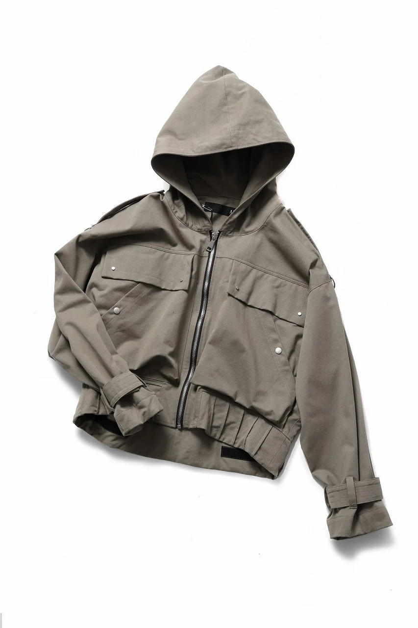 A.F ARTEFACT TWILL MILITARY HOODIE BLOUSON (KHAKI) - Image 7