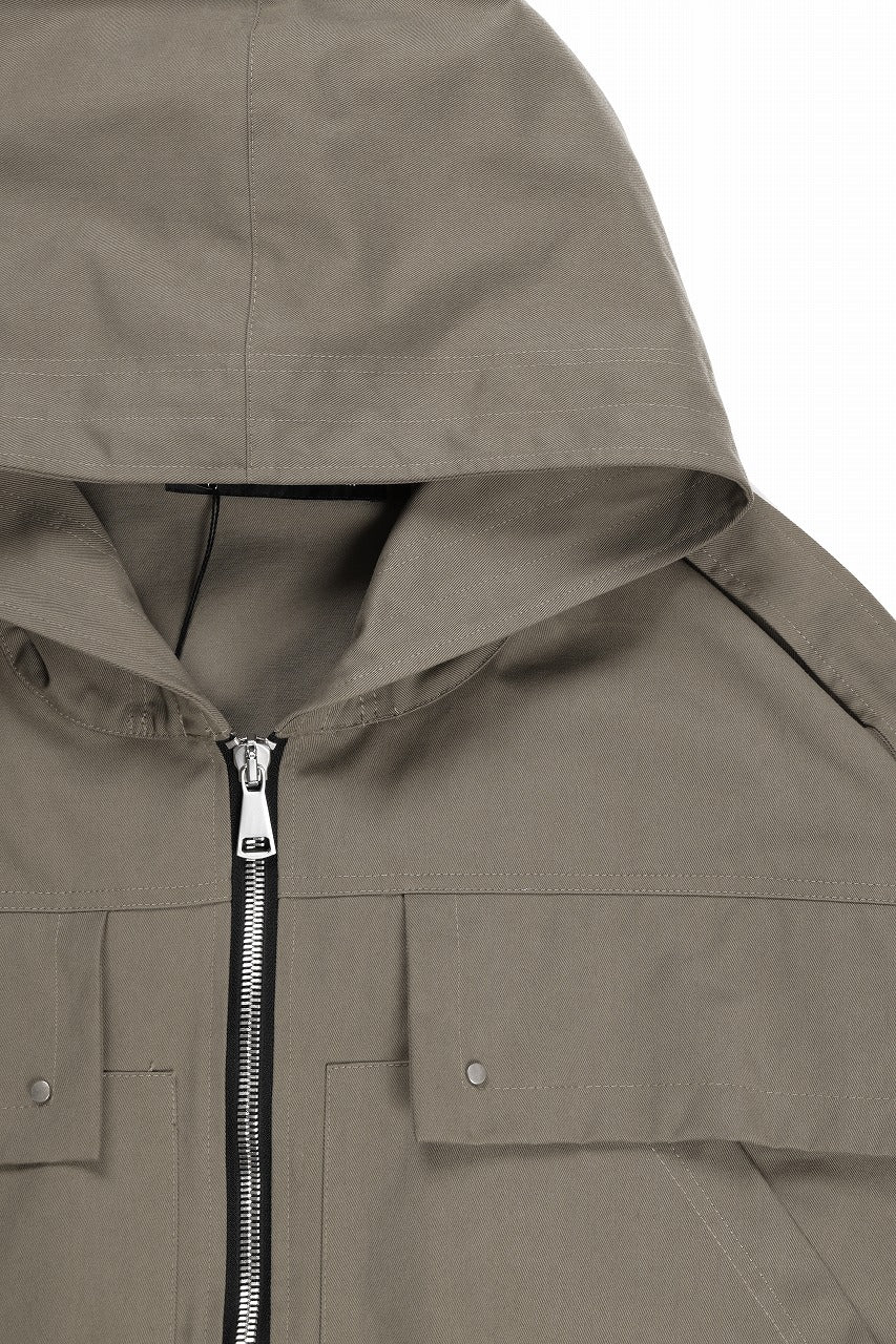 A.F ARTEFACT TWILL MILITARY HOODIE BLOUSON (KHAKI) - Image 8