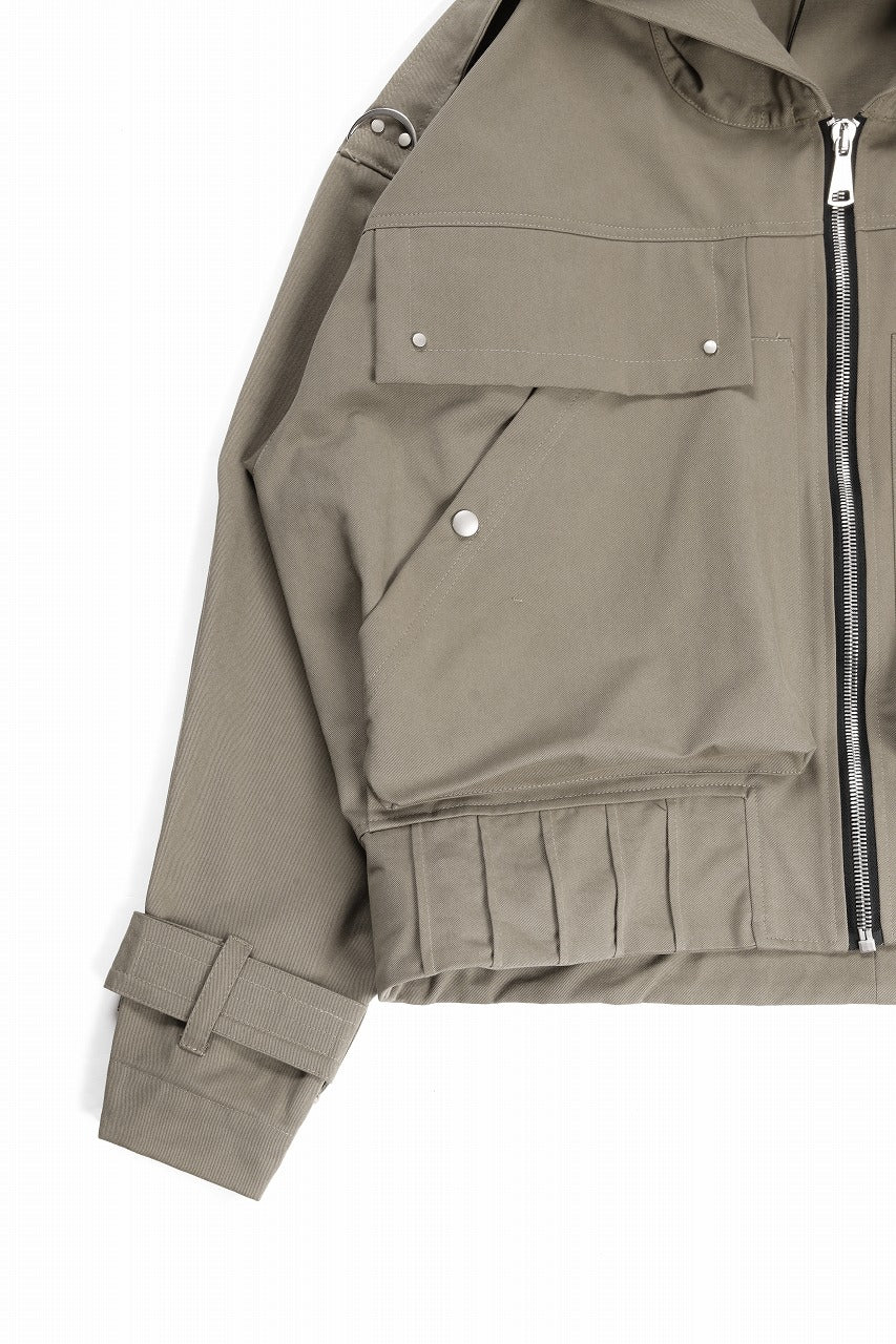 A.F ARTEFACT TWILL MILITARY HOODIE BLOUSON (KHAKI) - Image 9