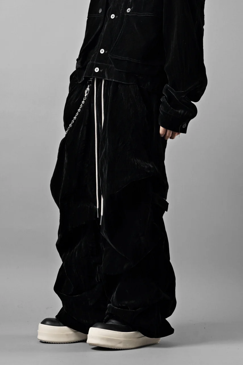 A.F ARTEFACT WASHER VELOR TUCK WIDE PANTS (BLACK) - Image 14