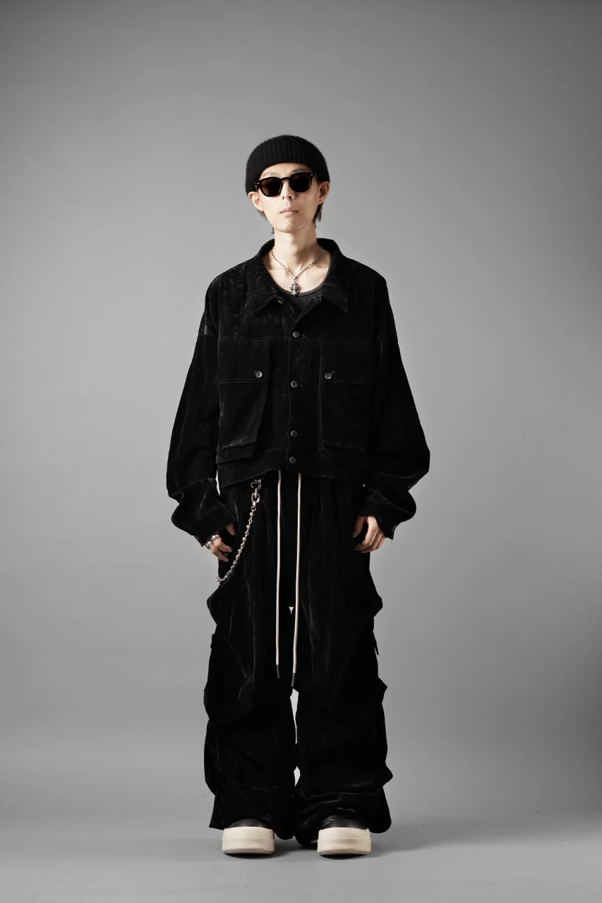 A.F ARTEFACT WASHER VELOR TUCK WIDE PANTS (BLACK) - Image 21