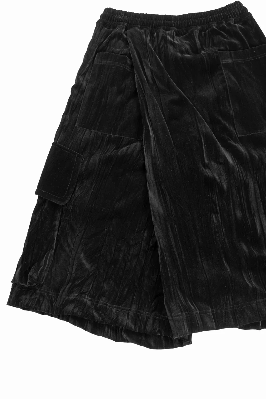 A.F ARTEFACT WASHER VELOR WRAP SKIRT SHORTS (BLACK) - Image 10