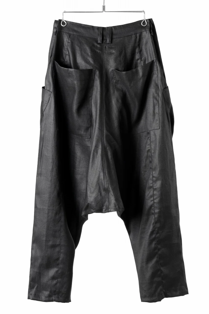 A.F ARTEFACT WIDE SARROUEL PANTS / LINEN TWILL (BLACK) - Image 3
