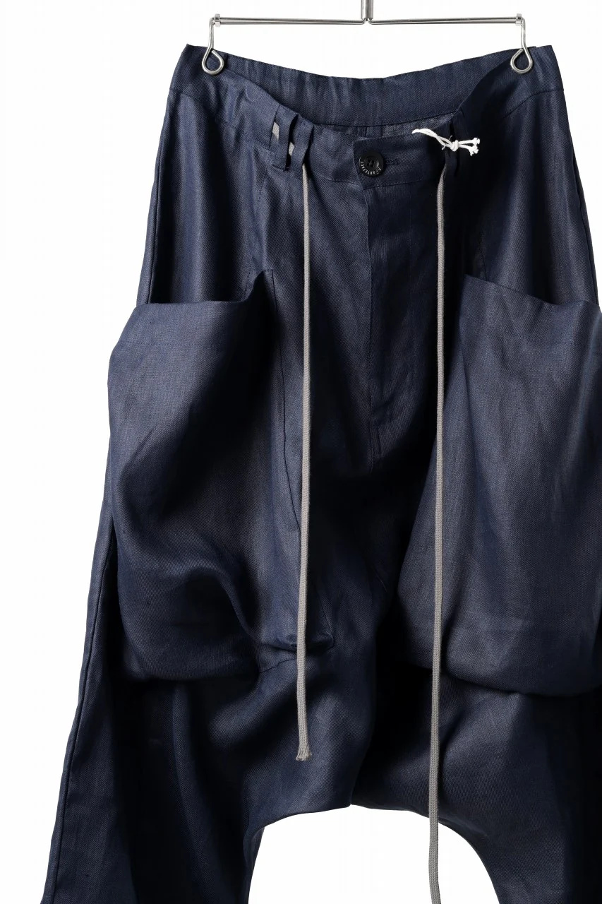 A.F ARTEFACT WIDE SARROUEL PANTS / LINEN TWILL (NAVY) - Image 15