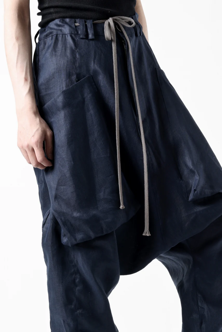 A.F ARTEFACT WIDE SARROUEL PANTS / LINEN TWILL (NAVY) - Image 28