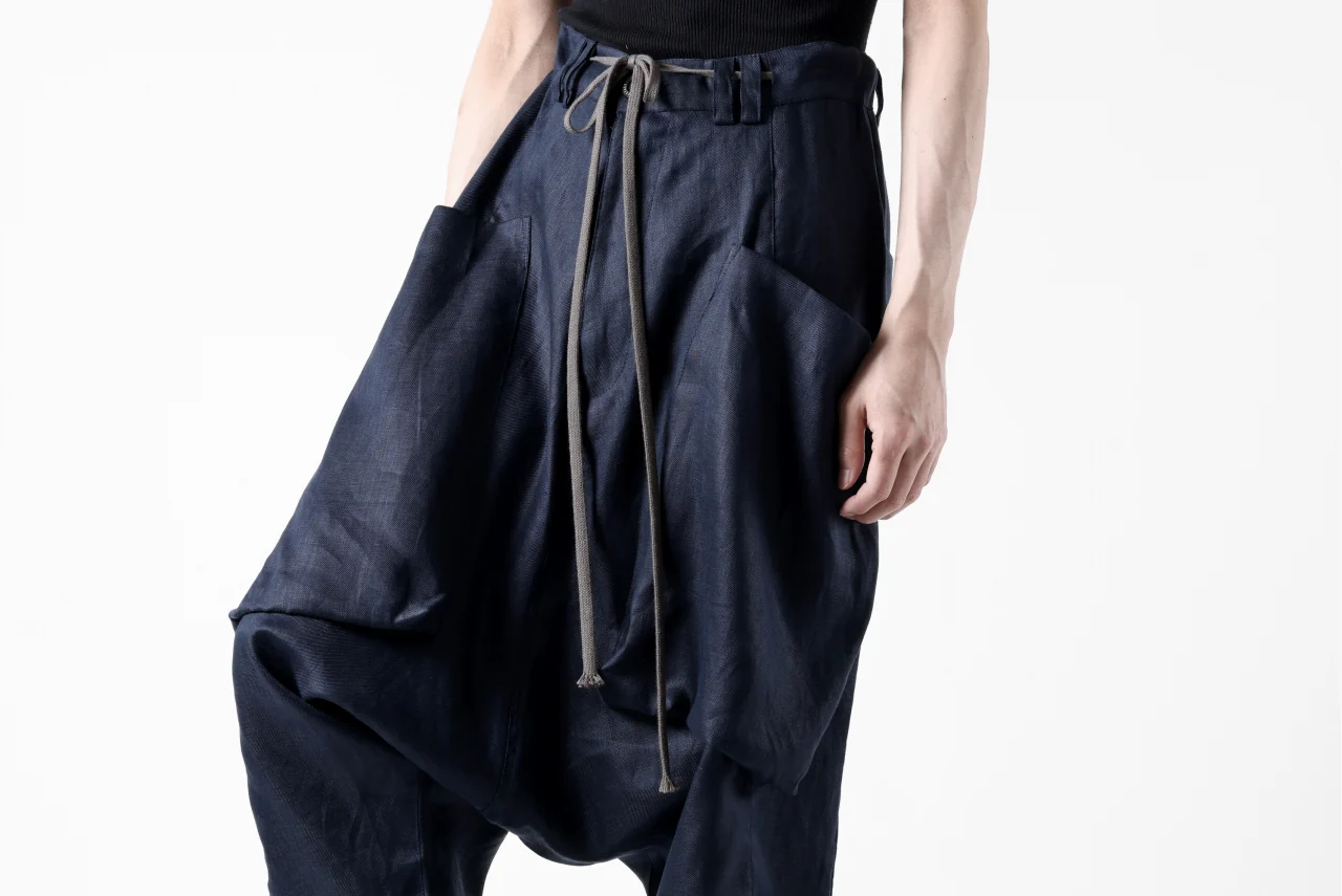 A.F ARTEFACT WIDE SARROUEL PANTS / LINEN TWILL (NAVY) - Image 32
