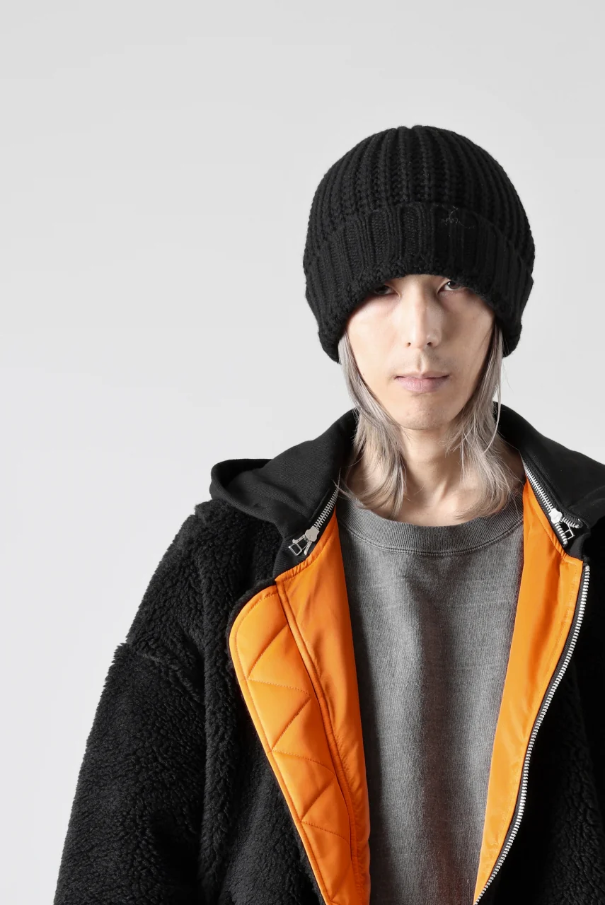 A.F ARTEFACT WOOL RIB KNIT CAP (BLACK) - Image 10