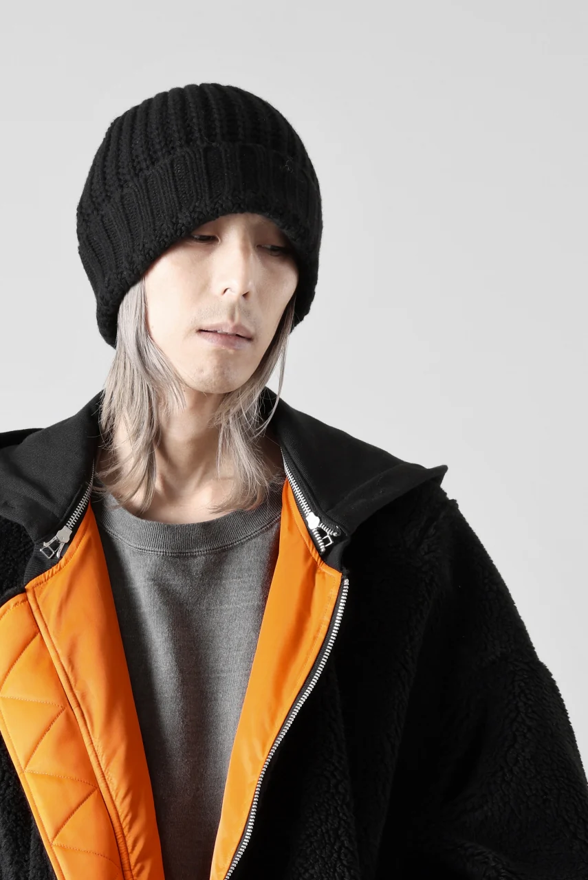 A.F ARTEFACT WOOL RIB KNIT CAP (BLACK) - Image 11
